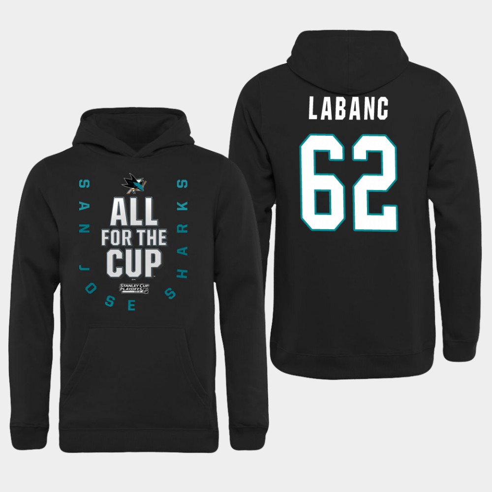 Men NHL Adidas San Jose Sharks #62 Labanc black hoodie->customized nhl jersey->Custom Jersey